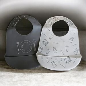 Lila & Jack 2-Pack Silicone Baby Bibs NWT Waterproof Feeding